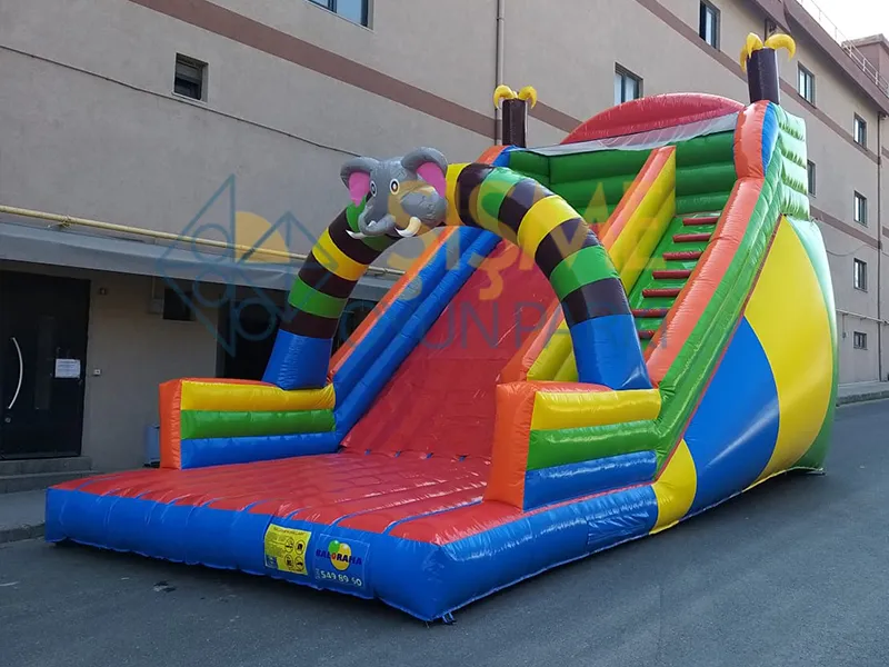 Renkli Fil Şişme Kaydırak